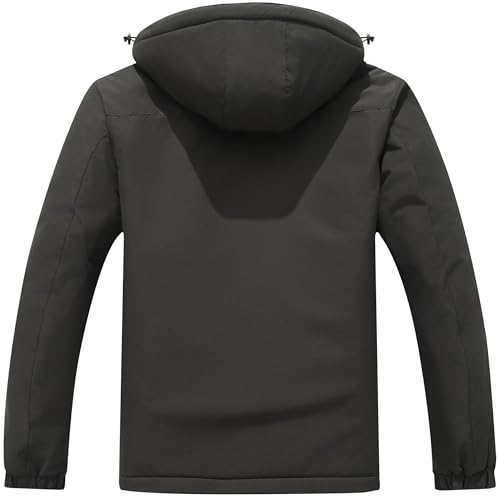 Image of Men's Mountain Ski Jacket Winter Snow Coats Waterproof Warm Fleece Lining Jacket Parka with Hooded