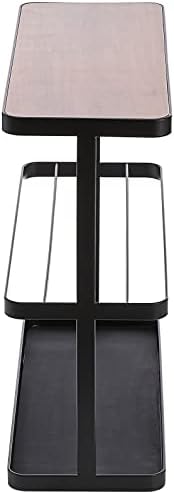 Yamazaki Side Table, Walnut Wood Alloy Steel, Black, One Size