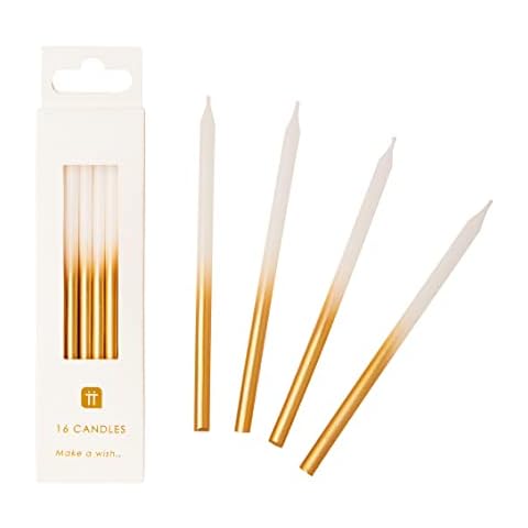 Talking Tables White and Gold Birthday Candles Cover