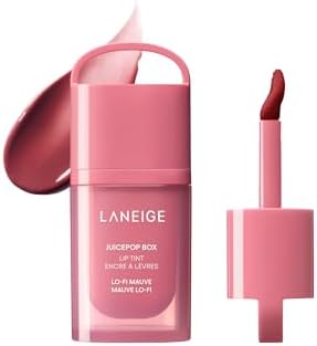 LANEIGE JuicePop Box Korean Lip Tint: Long-Lasting Hydrating Lightweight Tint, Buildable Juicy Color & Nourishing Shine, K-Beauty Lip Essential for Long-Lasting Comfort, Lo-Fi Mauve