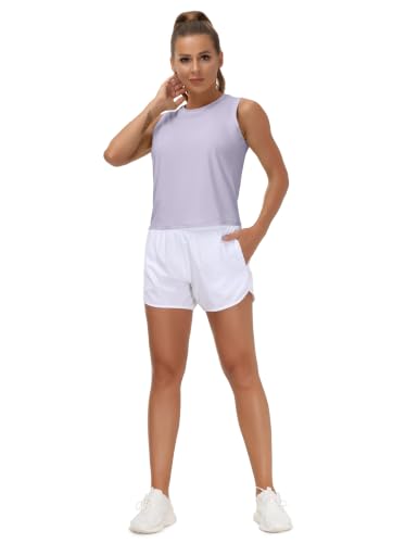 Image of THE GYM PEOPLE Women's Workout Tops in Ice Silk Quick Dry Sleeveless
