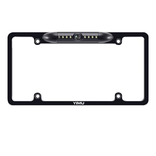 YIMU Backup Camera Vehicle Reversing for Car/SUV/Pickup/Truck/Van/RV/Trailer Single Power Rear View System Driving/Reversing Use IP69 Waterproof Night Vision License Plate Frame Backup Camer