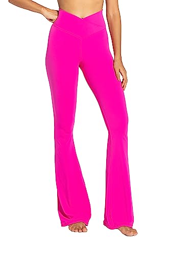 Image of Sunzel Flare Leggings, Crossover Yoga Pants with Tummy Control, High-Waisted and Wide Leg