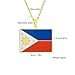 GOYMFKM Fashion Popular Map Of Philippines Necklace - Philippines Flag Necklace Fashionable Charm Necklace Ethnic Style Pendant Necklace Friendship Necklace Jewelry Dainty Pendant Necklace,Yellow,5
