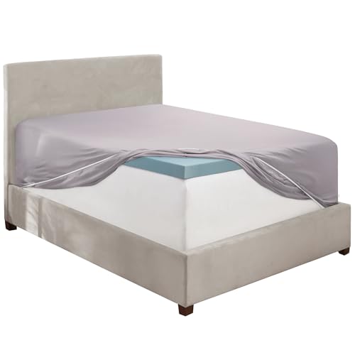 Image of Hearth & Harbor Extra Deep Pocket Queen Fitted Sheet - Fits 18 to 24 Inch Mattress - Ultra Soft 1800 Microfiber, Wrinkle-Free & Breathable - Hotel Luxury Fitted Sheet Only, Grey Lavender