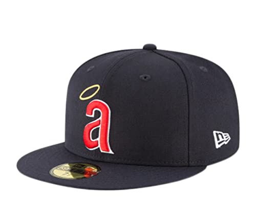 New Era MLB 59FIFTY Cooperstown Authentic Collection Fitted On Field Game Cap Hat (6 7/8, Los Angeles Angels Navy Cooperstown)