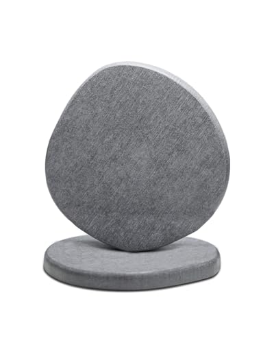 YOULTTAN Diatomaceous Earth Coasters 3.9x3.9 Quick-Dry Absorbent Heat-Resistant Modern Stone Design Dark Gray Irregular Shape (2 Grey)