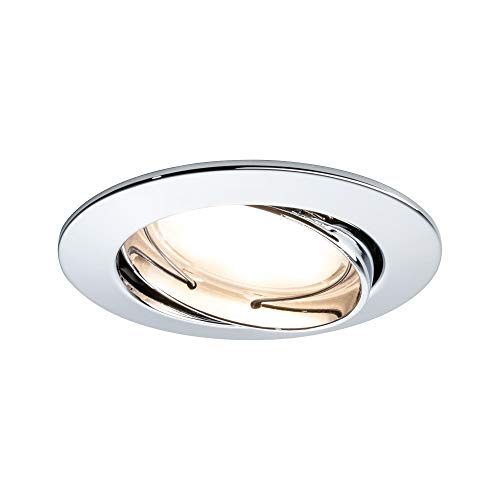 Preisvergleich Produktbild Paulmann Leuchten Paulmann 93966 LED Coin flach Einbaustrahler Komplettset satiniert Einbaurahmen rund Deckenspot 3x7W dimmbar und schwenkbar Einbauleuchte, Aluminium, 7 W, Chrom, Satin
