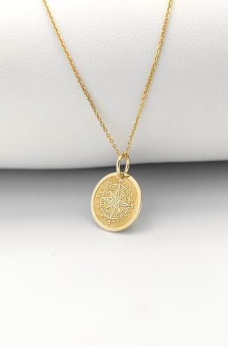 Dije de brújula de plata 925 que no pierde el brillo con cadena de 45 cm 2