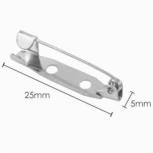 Miniatura 3 de 100 Pines De Broche Cierre Trasero Seguro Con Cierre De Barra Trasera 25 Mm Parte Trasera De Pin De Insignia Plateada Con 2 Agujeros Para Hacer Insignias Por Trixes