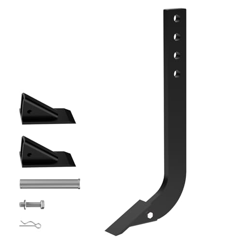 Tolpassa 1 PCS Box Blade Shank, 18'' Scarifier Shank, 4 Holes Box Scraper Shank, Ripper Shank with 2PCS Removable Tapered Teeth and Pins, Adjustable Shanks Assembly for Replacement, Digging, Plowing