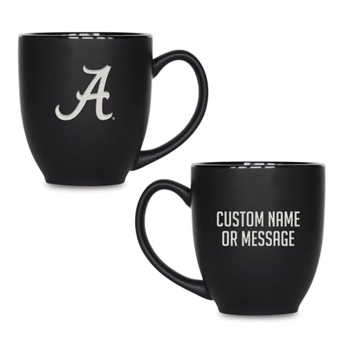 Image of Rico Industries NCAA Primary 15-Oz Personalized Matte Black Bistro Mug - for Hot or Cold Drinks