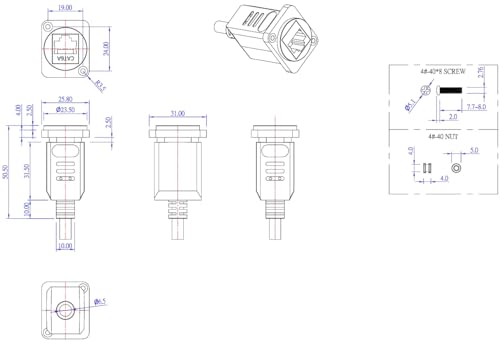 Cable Extensor RJ45 Panel CAT6A 0.3 m miniatura 4
