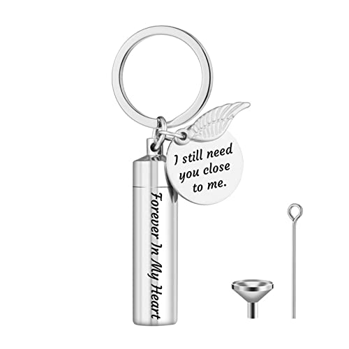 Cilindro Cremación Llavero Colgante para Cenizas Humanas/Mascotas Ángel Urna Llavero Memorial Cenizas Joyería Regalo Forever in My Heart Cilindro Cremación Memorial Recuerdo Colgante con