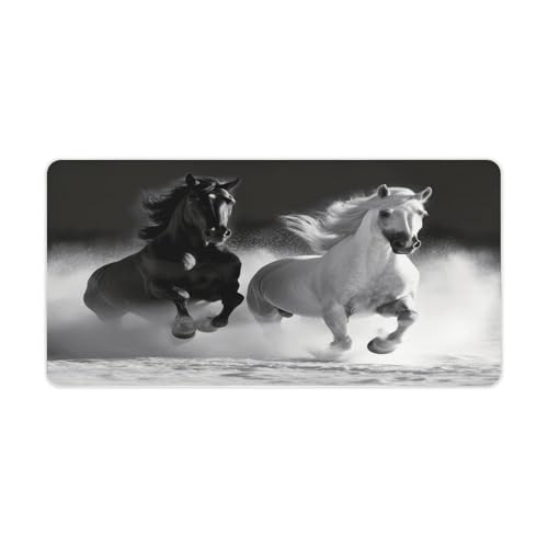 Mouse Pad Grande de Caucho Negro y Blanco 60x30 cm miniatura 1