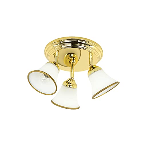 Licht-Erlebnisse Eleganter Deckenspot Gold Metall Glas 3xE14 Jugendstil Deckenstrahler Bad Flur Cover