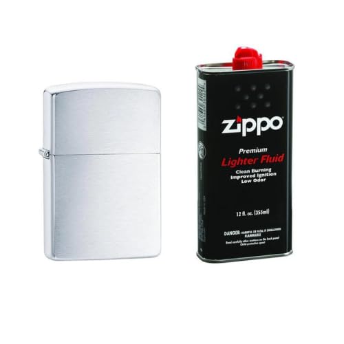 Zippo Metal Armor Brushed Chrome Windproof Pocket Lighter And 12 Oz Premium Lighter Fluid (B0CJ8W5X8H) Amazon Price History, Amazon Price Tracker