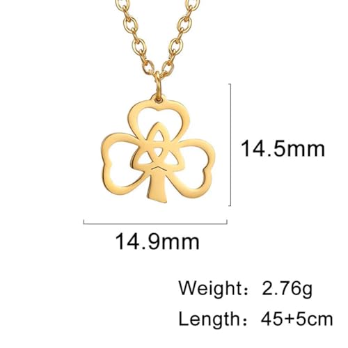Collier trèfle argent sterling 925 nœud de la trinité perles vertes