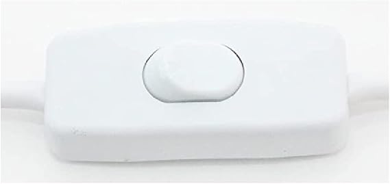 White 3 Core Pre Made Cable with Inline Rocker Switch | 2.5 Metre Total Length | 3A Fused Moulded 3 Pin Plug | UK Approved | Table & Floor Lighting