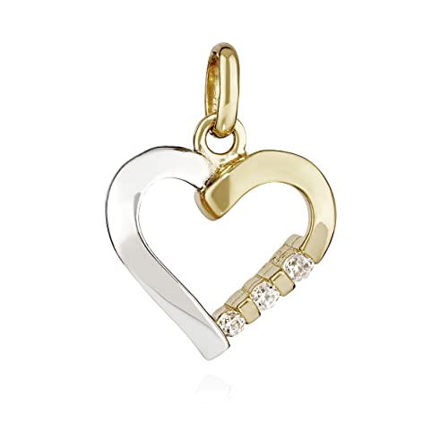 Pendentif coeur 333 or jaune et zirconia, le bijou discret pour illuminer vos tenues