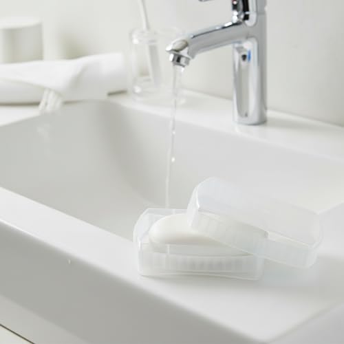 Image of FLAIR Estella Soap Case with Drainage | Reusable & Durable Soap Box | Modern Bathroom Soap Holder (1, Clear)