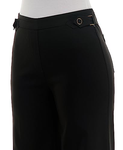 Zac & Rachel Women's Pull on Millennium Wide Leg Pant W/Hardware Waist Tabs2