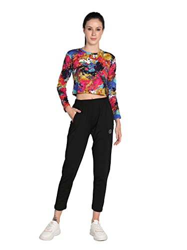 Image of CHKOKKO Women's Polyester Regular Fit Round Neck Full Sleeves Gym Crop Top