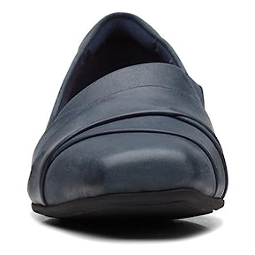 Clarks Clarks Women's Tilmont Clara Loafer Flat, Navy Leather, 9 Medium US