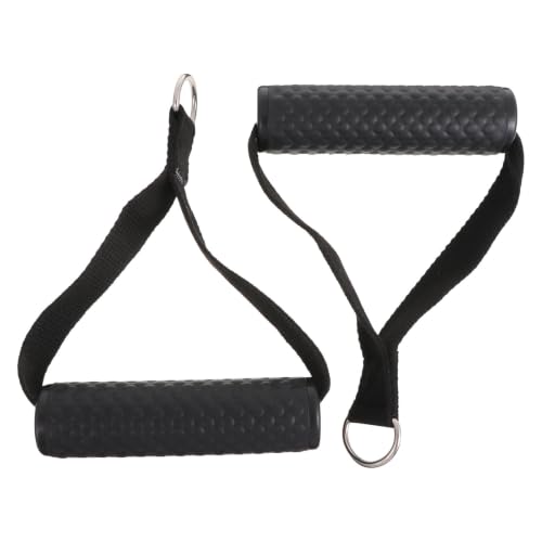 STOBAZA 2 Pcs Pull Rope Handle Fitness Grips Black ABS Foam Cloth Non-slip Ergonomic Handle for Cable Machines Home Exercise Attachment