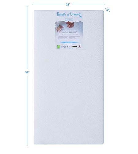 Bundle Of Dreams Classic 2-Stage Crib & Toddler Bed Mattress, 100% Breathable, Organic Cotton Cover, Edge Support, Hypoallergenic, Eco-Friendly #TOP3