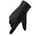 keynoyin Autumn and Winter Half-Finger Waterproof Fishing Gloves, Winter Fleece Warm Touch Screen Riding Gloves - Black Two-Finger - One Size fits All