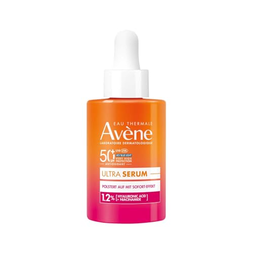 AVÈNE Sonnenpflege - Ultra Serum Aufpolsternd LSF 50+ - Anti-Aging-Schutz - Mit TriAsorB Hyaluronsäure & Niacinamid - Ultraleicht & -konzentriert - Unsichtbares Finish - Empfindliche Haut - 30 ml