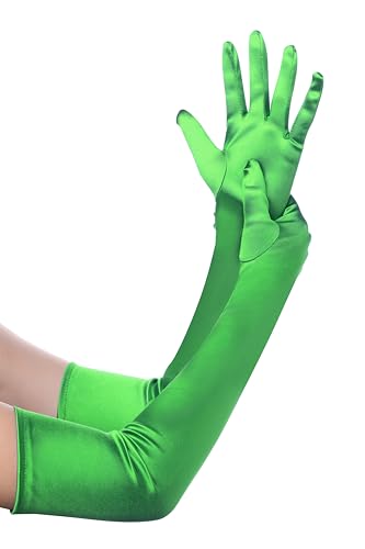 BABEYOND Long Opera Party 1920s Satin Tea Party Gloves Costume Stretchy Adult Size Elbow Length Bridal Gloves