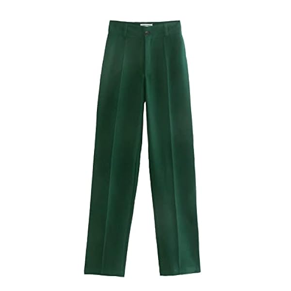 Dames Casual Hoge Taille Effen Kleur Vrouwen Broek Krimpbestendig Rechte Brede Been Kantoorbroek Vrouwen Kleding