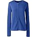 Lands' End Womens Cotton Polyester Zip Crew Cardigan Dark Cobalt Blue Regular Large
