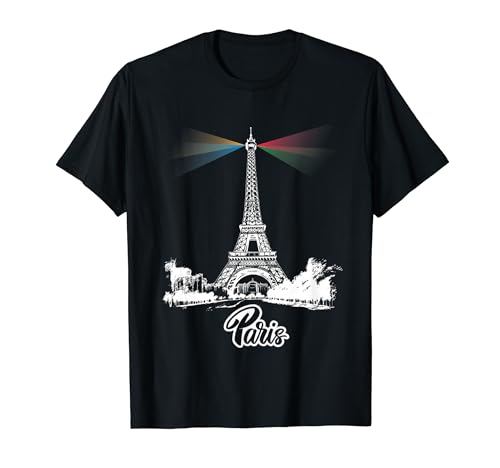 Paris Tour Eiffel Lumières Phare Souvenirs Evénements France T-Shirt