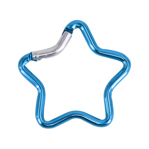 Youngy Carabiner Clip Star Shaped Climbing Buckle Aluminum Alloy Heavy Duty Keyring Hook for Camping Fishing Hiking Traveling Star Shaped Carabiner, light blue