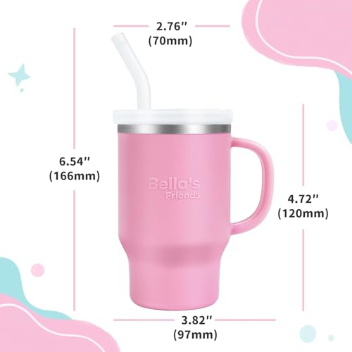 Sippy Cups for Toddlers 1-3, Spill-Proof 9oz Stainless Steel Toddler Tumbler with Handle, Leak‑Proof Baby Straw Cups, My First Tumbler, Birthday Gifts for 1 Year Old Girls Boys, BPA-Free, 1 Pack - Image 3