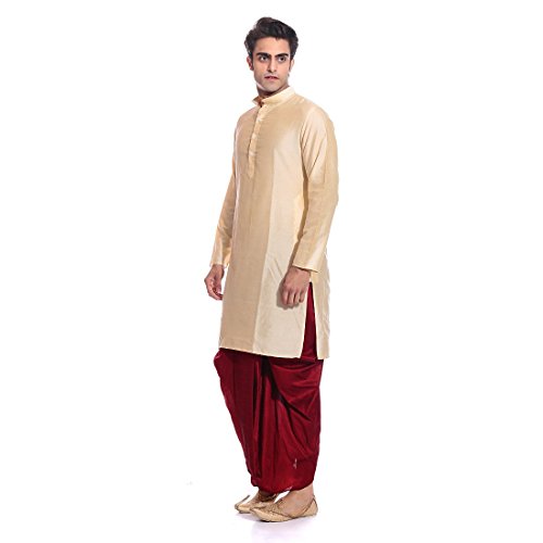 Kurta trapecio manga larga ropa de hombre casual con cuello redondo cómodo 4