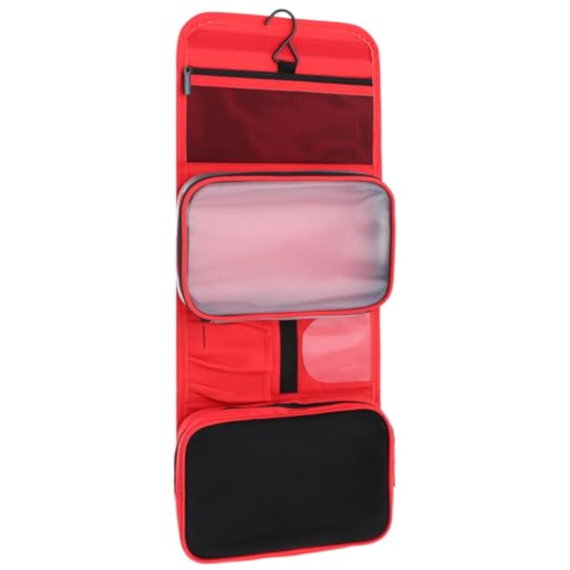 Large Water Resistant Shaving Bag, Travel Toiletry Pouch Red