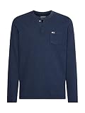 Tommy Jeans TJM Henley SNIT T-Shirt, Twilight Navy, S Homme