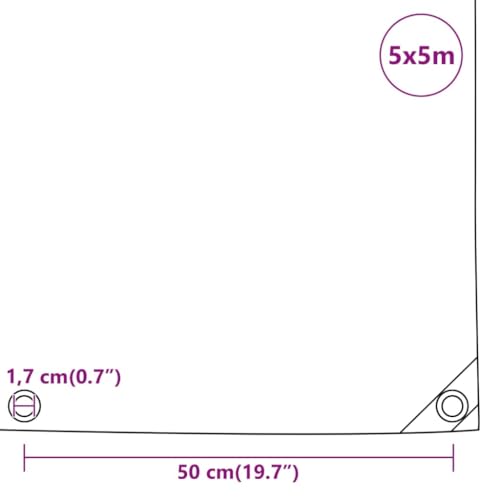 Bâche imperméable pour protéger le bois du jardin et matériel extérieur blanche 5x5 m - 4