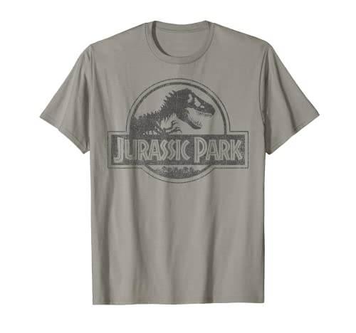 Jurassic Park Classic Logo Faded Black T-Shirt