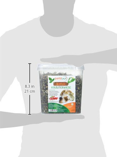petifool Nager-Ergänzungsfutter Kräuterwiese, natürliches und gesundes Kaninchenfutter, 1er Pack (1 x 380 g)
