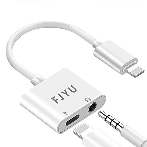 for iPhone Headphone Adapter for iPhone 8 Dongle 3.5mm Jack Adaptor Cable Splitter Charger for iPhone 8/8Plus 7/7Plus/X/10/Xs/XSmax Earphone Accessories for iPhone Dongle Support iOS 12 System