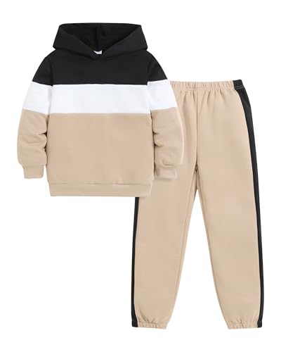 Image of Yhnslsf Boys Clothes Fall Winter Outfits, Hoodies Workout Sweatshirt Sweatsuit Sweatpants Tracksuit for Kids Size 5-12T