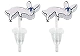  Ohrstecker in Hasen-Form mit Zirkonia-Kristallen, hypoallergen UPVC-Pfosten, weißvergoldet, sieht echt aus – Sie erhalten ein Set von 3 – einfach zu tragen, geeignet für den täglichen Gebrauch.