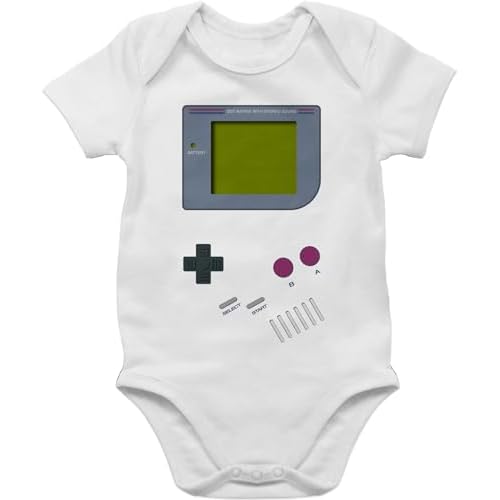 Shirtracer Baby Strampler Mädchen & Junge - Gameboy - 1/3 Monate - Weiß - Baby Strampler - BZ10 - Baby Body Kurzarm für Jungen und Mädchen