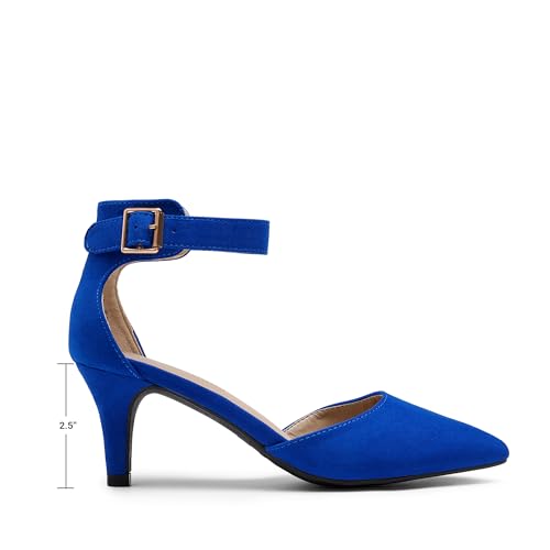 Image of DREAM PAIRS Women's Kitten Heels Ankle Strap Pumps