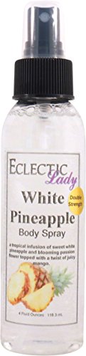Eclectic Lady White Pineapple Body Spray, Double Strength, 4 ounces, Body Mist for Women with Clean, Light & Gentle Fragrance, Cologne with Soft, Subtle Aroma For Daily Use